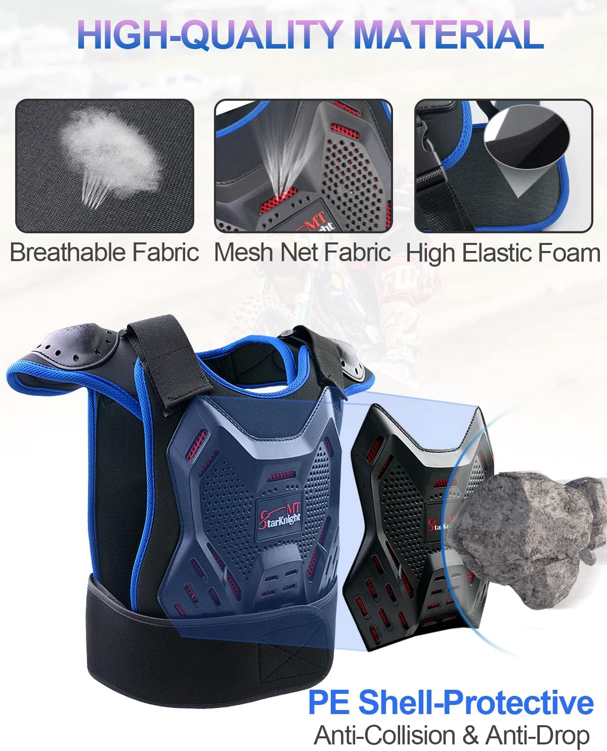 StarknightMT 5-12 Kids Dirt Bike Gear Youth Motocross Chest Protector Suit