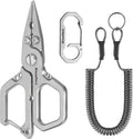 Titanium Fishing Pliers, 4.4" Saltwater Resistant Fishing Scissors, Tungsten Cutters, Multi-function Tool with Lanyard, Split Ring Hook Remover, Gifts for Men