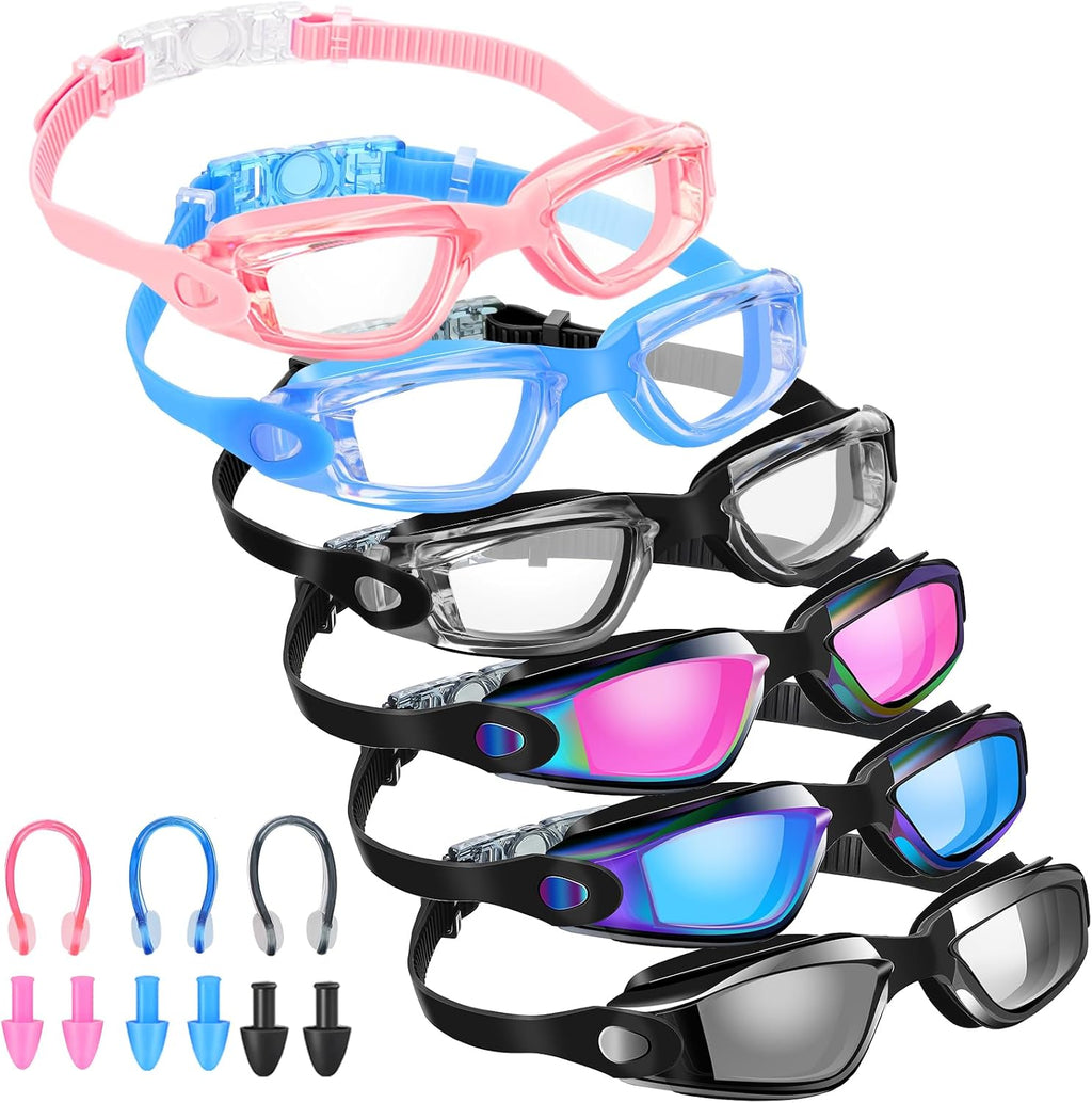Flutesan 6 Pack Swim Goggles for Adults