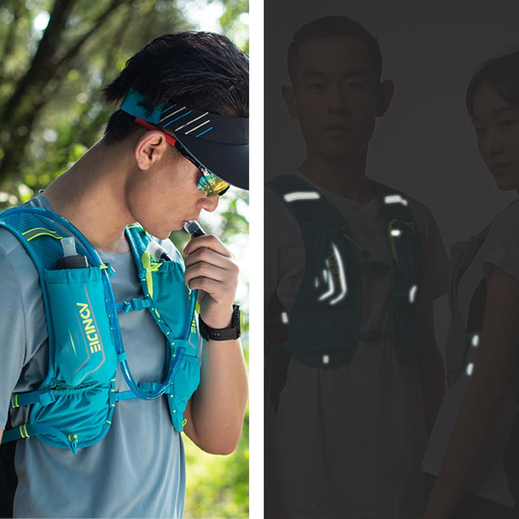 Azarxis Hydration Running Vest Backpack Pack 5L for Women and Men Jogging Trail Race Marathon Cycling Hiking (Mint Blue with 1.5L Water Bladder)