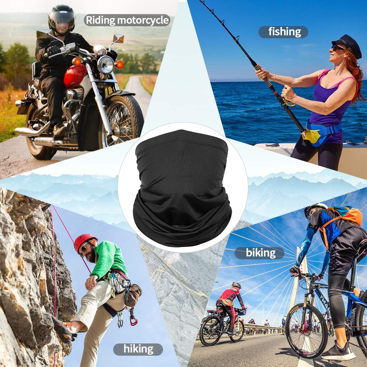 Achiou Cooling Neck Gaiter, UV Protection Face Cover Scarf for Men Women