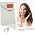 FUNTOUCH Rechargeable Travel Makeup Vanity Mirror with Lights Storage Bag