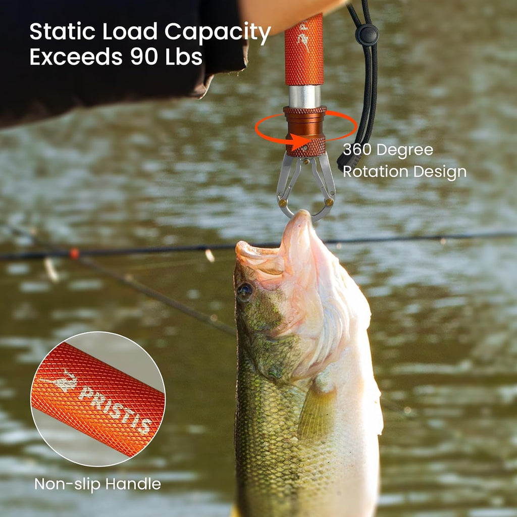 Pristis Metal Fishing Grabber, Rotating Lightweight Fish Lip Gripper