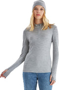 Merino Protect 100% Merino Wool Base Layer Women Thermals Underwear Lightweight Soft Long Sleeve Shirt for Hiking Skiing