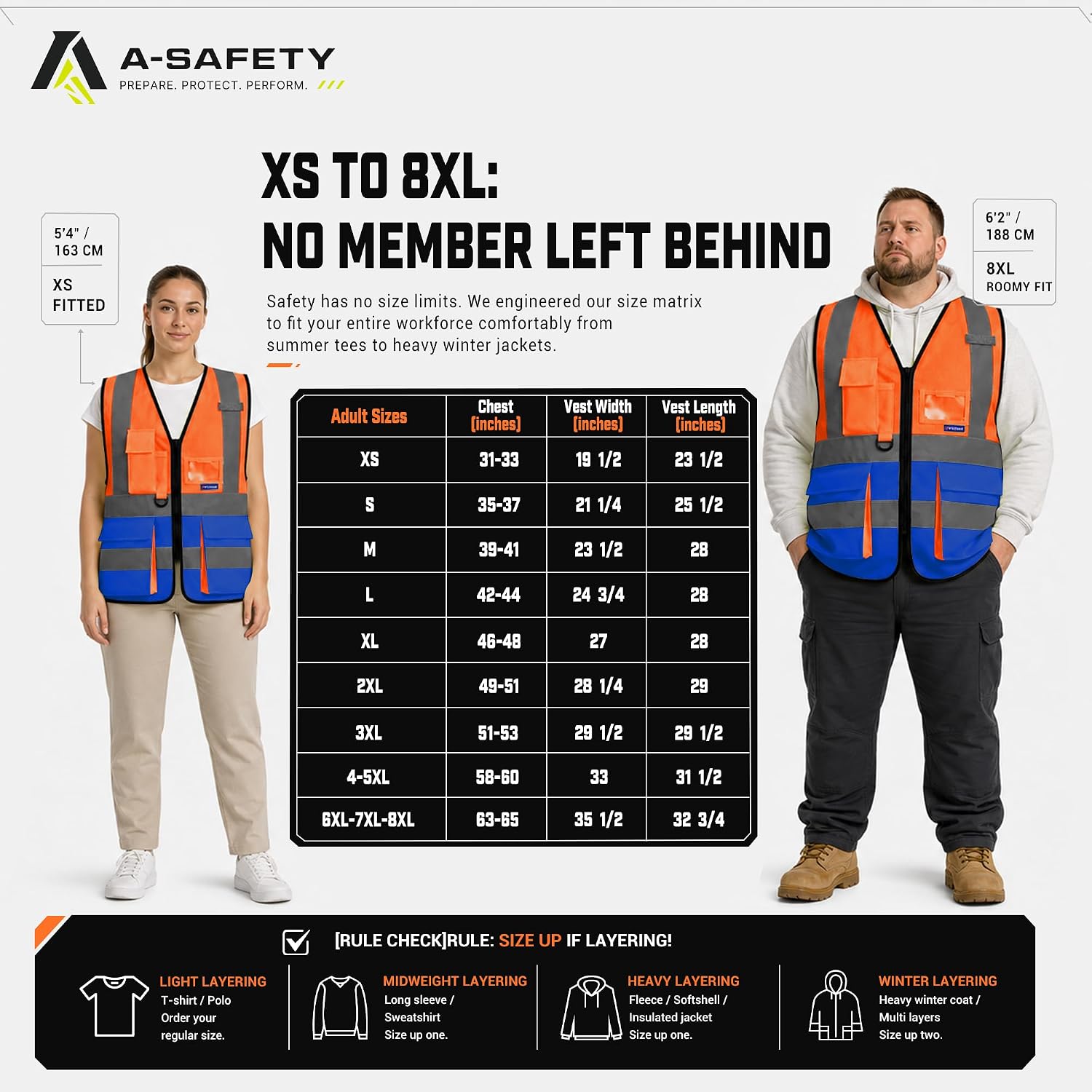 A-SAFETY High Visibility Reflective Safety Vest Customize Logo (XS-8XL)