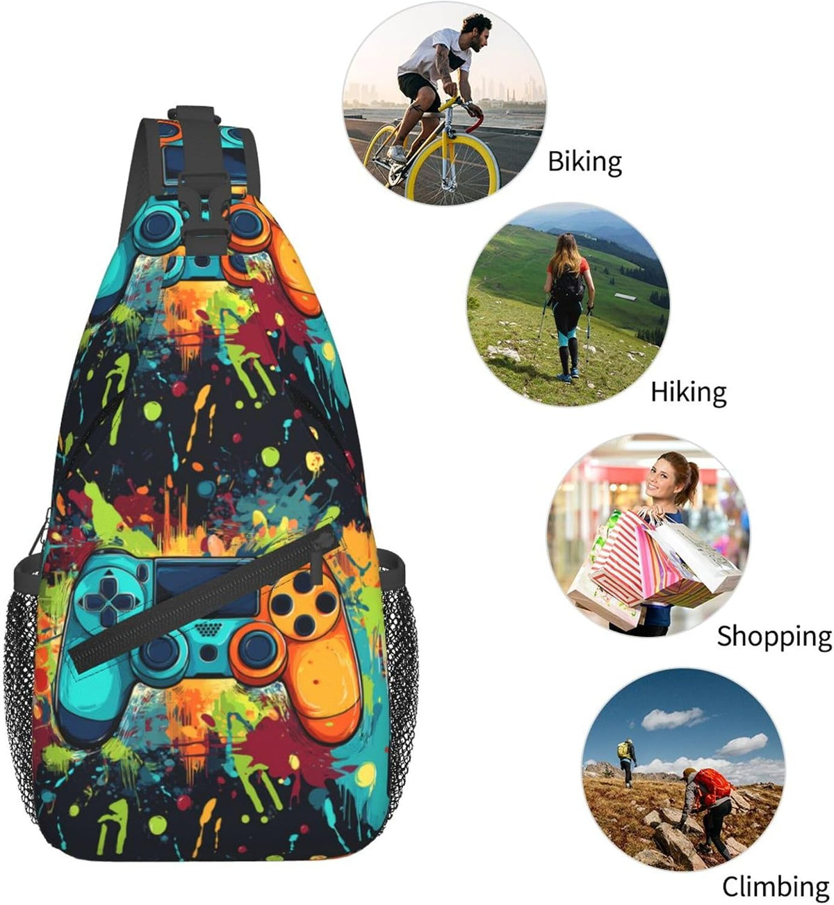 Sling Backpack Unisex Crossbody Chest Bag Shoulder Chest Bag For Women Men Hiking Travel