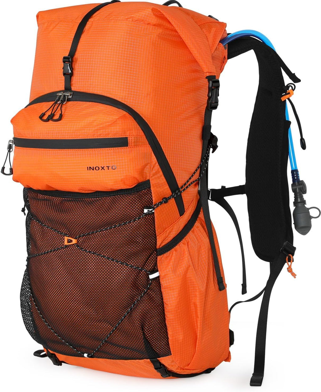 IX INOXTO Hiking Backpack for Men and Women, 30L Waterproof Camping Backpack with 3L Water Bladder and Rain Cover, Lightweight Outdoor Sport Travel Daypack Rucksack for Climbing Cycling (Orange)