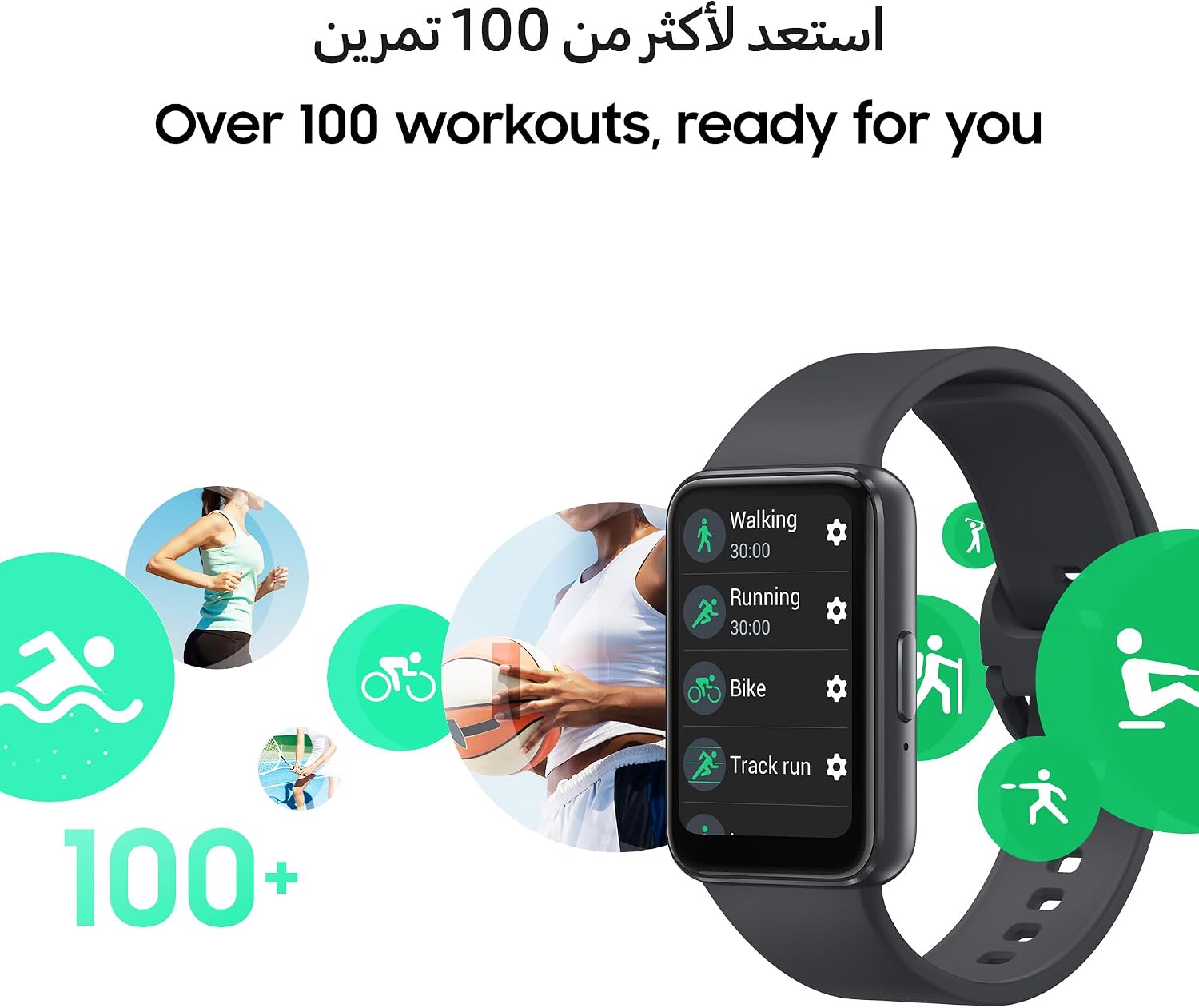 SAMSUNG Galaxy FIT 3 [2025, 40MM] 1.6" AMOLED Display | IP68 Water Resistant | 14 Days Battery Life | 100+ Watchfaces | 100+ Exercise Modes | International Model (Fast Charger Bundle, Black)
