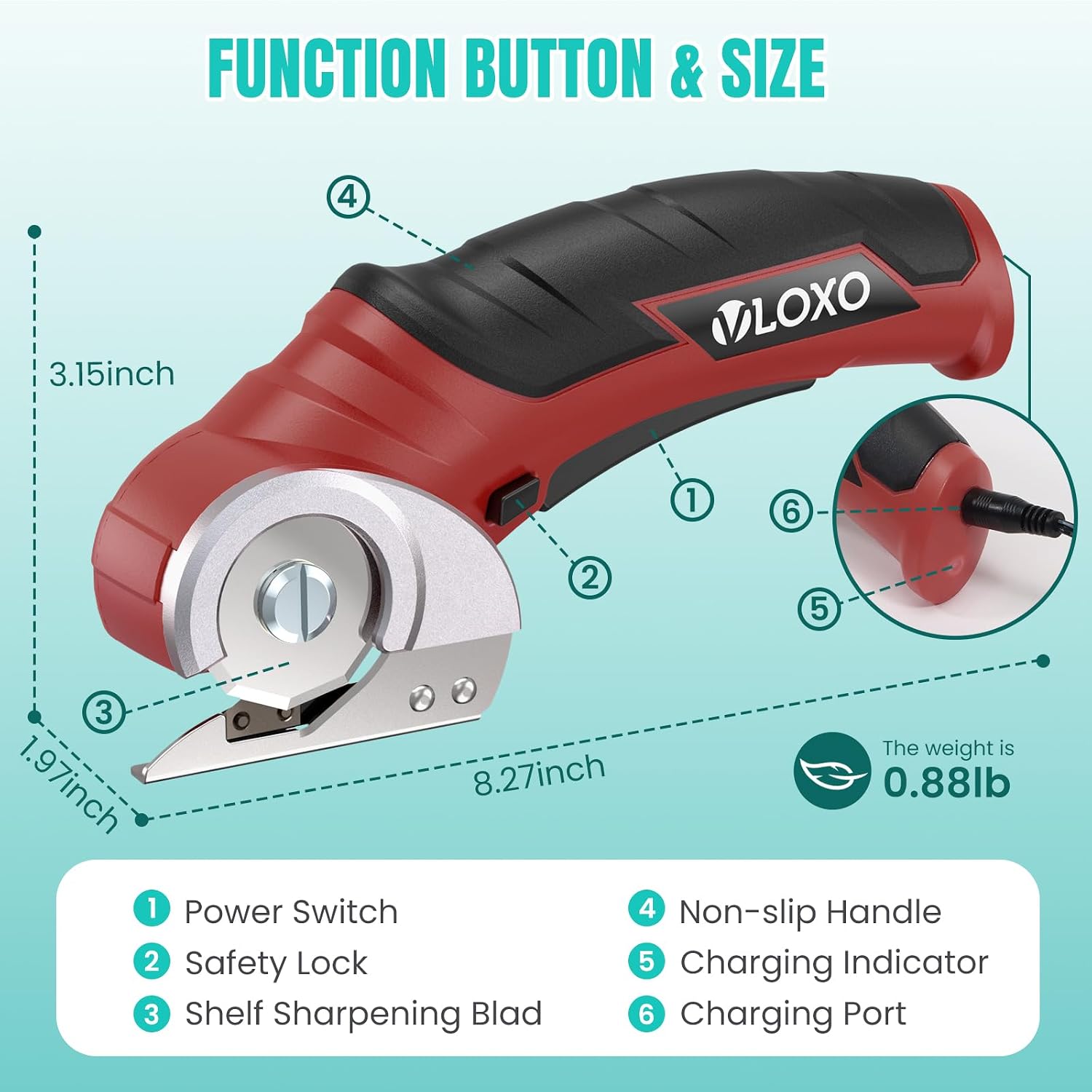 VLOXO Cordless Cardboard Cutter Electric Scissors for Effortless