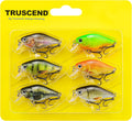 TRUSCEND Easy Catch Crankbait with BKK Hooks, Shallow or Deep Diving Crank Bait Fishing Lures for Bass Pike Walleye, Unipue Wobble Design for More Bites, Vibe Lipless Crankbaits Freshwater Saltwater