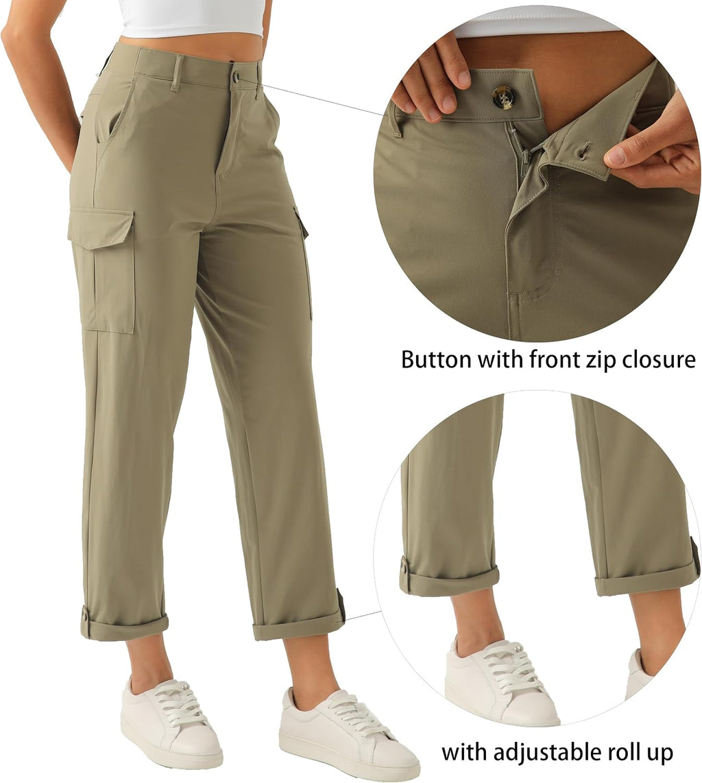 Women's Lightweight Hiking Work Cargo Pants with 5 Pockets Outdoor