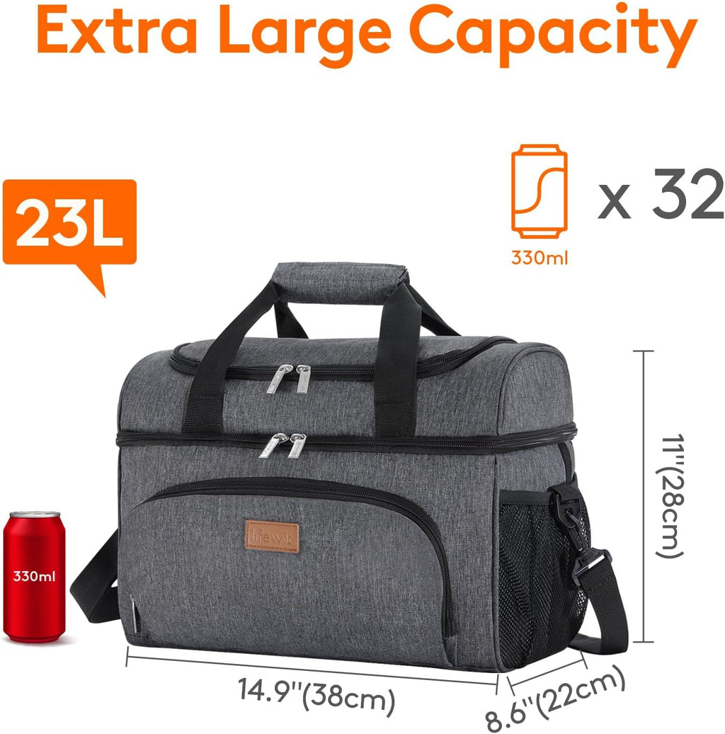 Lifewit Insulated Cooler Bag, Large Leakproof Beach Cooler, Lightweight Portable Double Layer Soft-Sided Travel Ice Chest for Camping, Kayaking, Road Trips, Grocery Shopping | Lifewit Insulated Cooler Bag, 48 Can Large Leakproof Beach Cooler