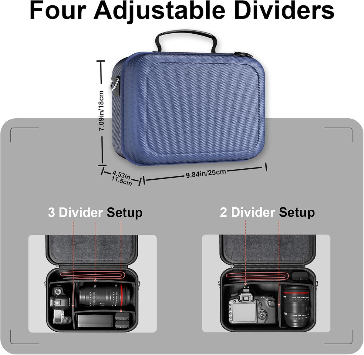 ProCase Hard Shell Camera Case for Canon Rebel T7 -Navy