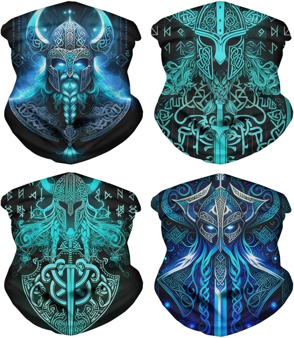 Cool Skull Face Bandanas Sports Casual Headwear Viking Neck Gaiter