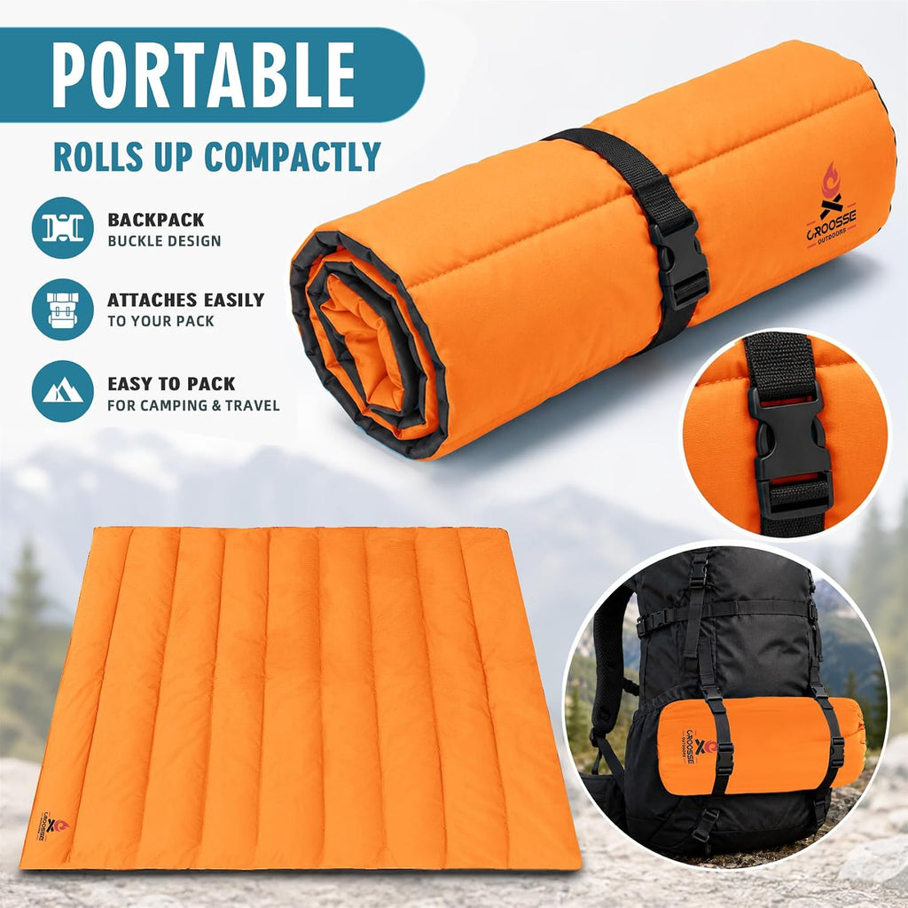 Waterproof Outdoor Dog Bed, Foldable Travel Camping Dog Mat with Carry Bag