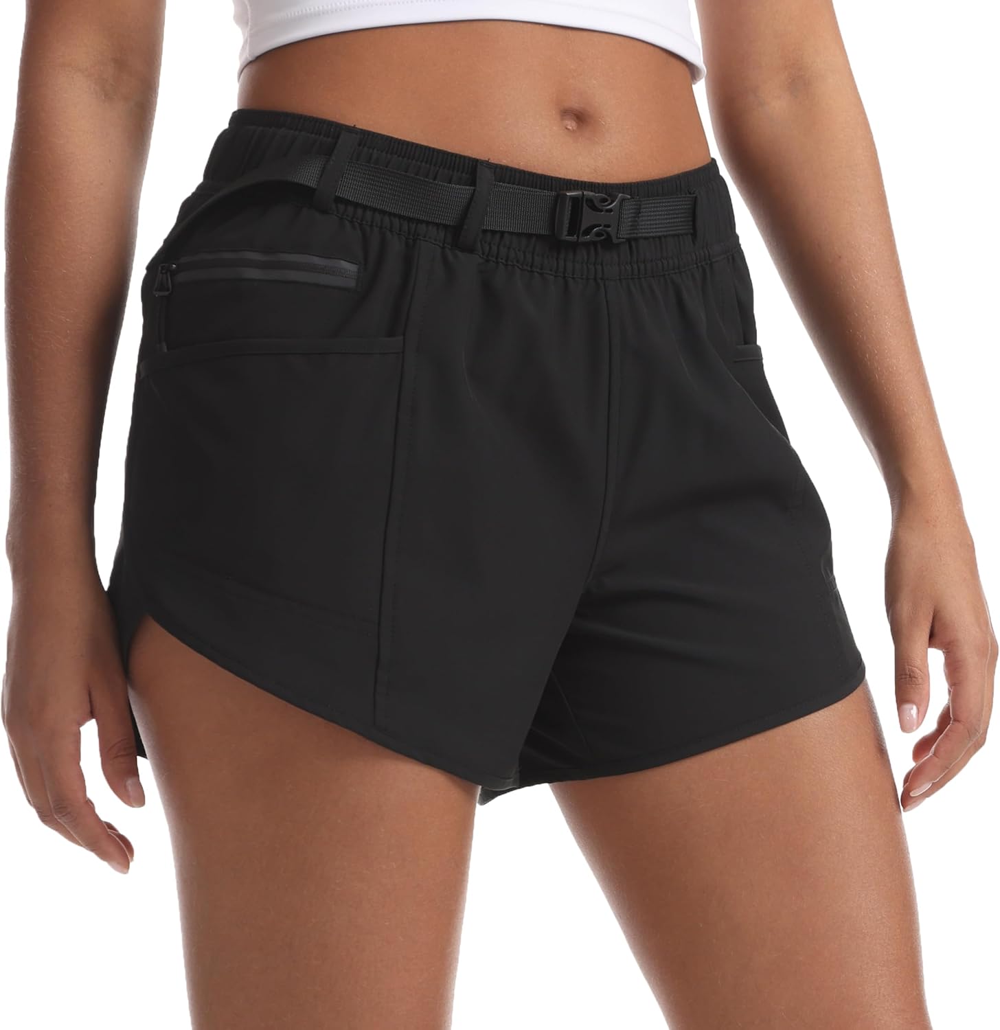 Women's Athletic Hiking Shorts with Liner Quick-Dry Workout Running Shorts
