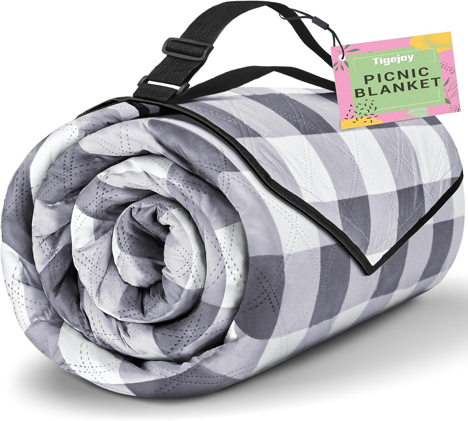 TigeJoy Extra Large Picnic Blanket Waterproof Beach Blanket 80''x80''