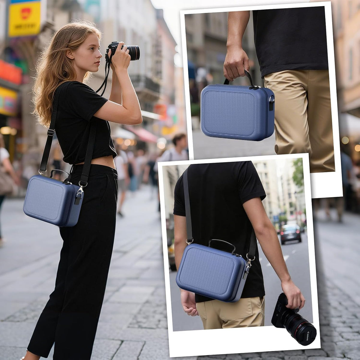 ProCase Hard Shell Camera Case for Canon Rebel T7 -Navy