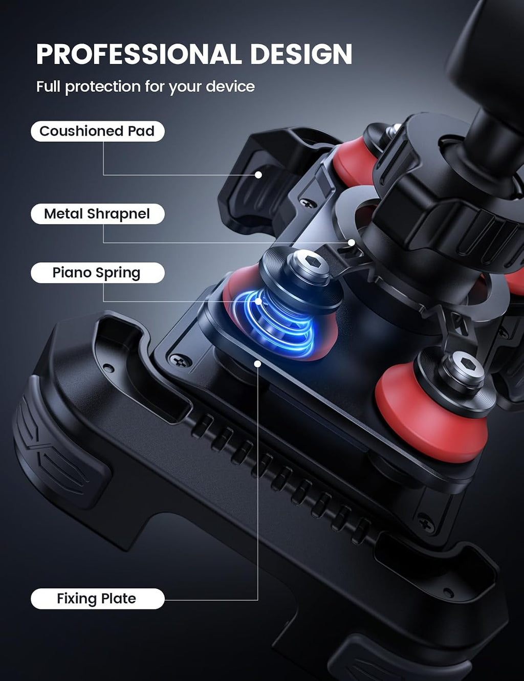 Lamicall Motorcycle Phone Mount Holder with Dual Vibration Dampener
