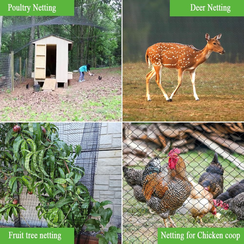 Bird Netting 7.5x100 Ft, 1/2 in Mesh Heavy Duty Garden Netting