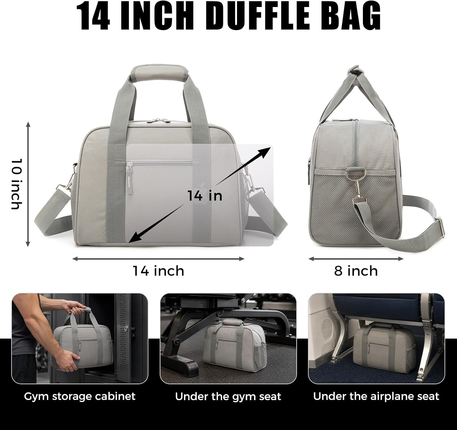 Searock 14-Inch Small Gym Bag for Men & Women, Mini Duffle Bag for Travel