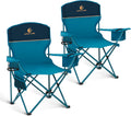LET'S CAMP Camping Chair 2 Pack Folding Chair with 4-Can Cooler Bag