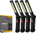 NODINIHU Working Light Portable, Rechargeable Work Lights with Magnetic Base Hanging Hook,360° Rotate 5 Modes,COB LED 800 Lumens Foldable Inspection Light for Car Repair, Grill and Outdoor Use(4pack)