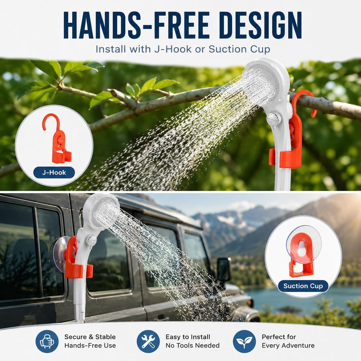 Portable Shower for Camping, Rechargeable Camping Shower with LED Display