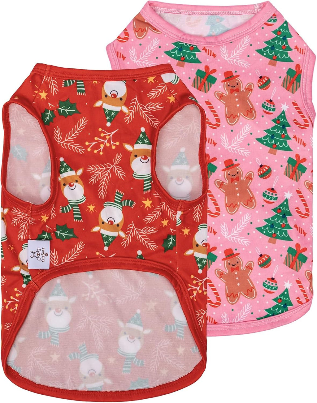 CuteBone Dog Shirts 2-Pack Soft Pet Clothes Breathable Summer Vest for Small Puppy and Stretchy Cat Apparel