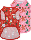 CuteBone Dog Shirts 2-Pack Soft Pet Clothes Breathable Summer Vest for Small Puppy and Stretchy Cat Apparel