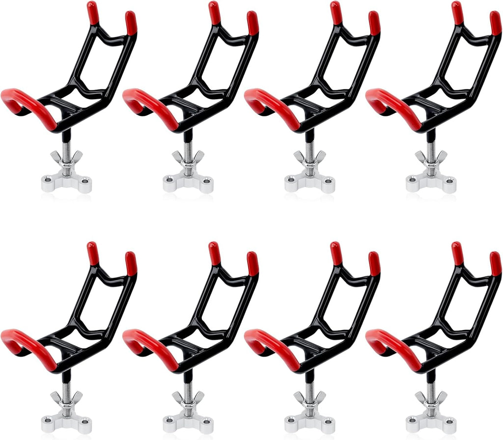 Dual-Angle Boat Fishing Rod Holder Rest, 4 Pack, 5° & 25° V-Shape Rod Cradle with Anti-Slip Rubber Tips, 3/8”-16 Thread Mount