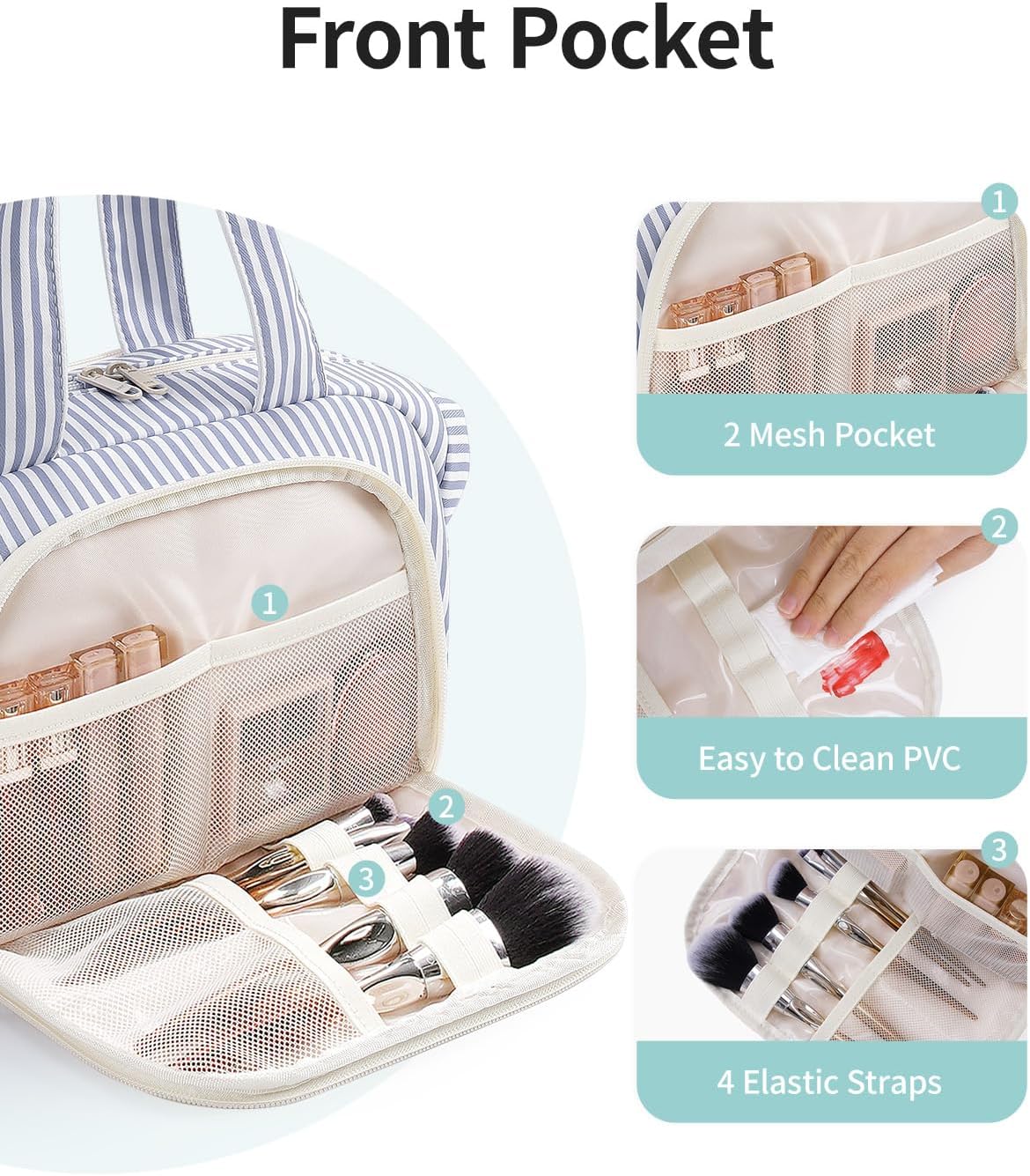 Narwey Travel Toiletry Bag for Women, Large Makeup Cosmetic Organizer Bag
