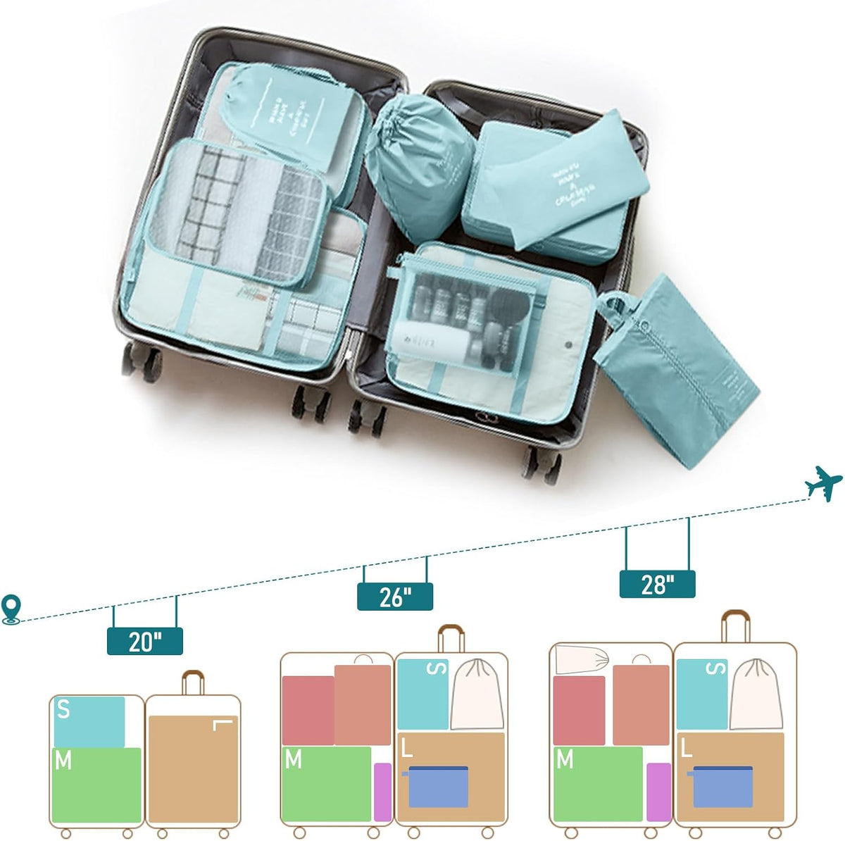 Packing Cubes for Travel 10 Set Luggage Organizer Bags