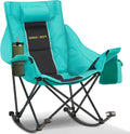 Unisakey Oversize Foldable Rocking Camping Chair300lbs Capacity,Green