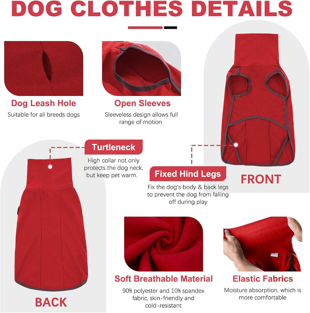 ROZKITCH Dog Sweater S, Warm Turtleneck Shirt for Medium Dogs
