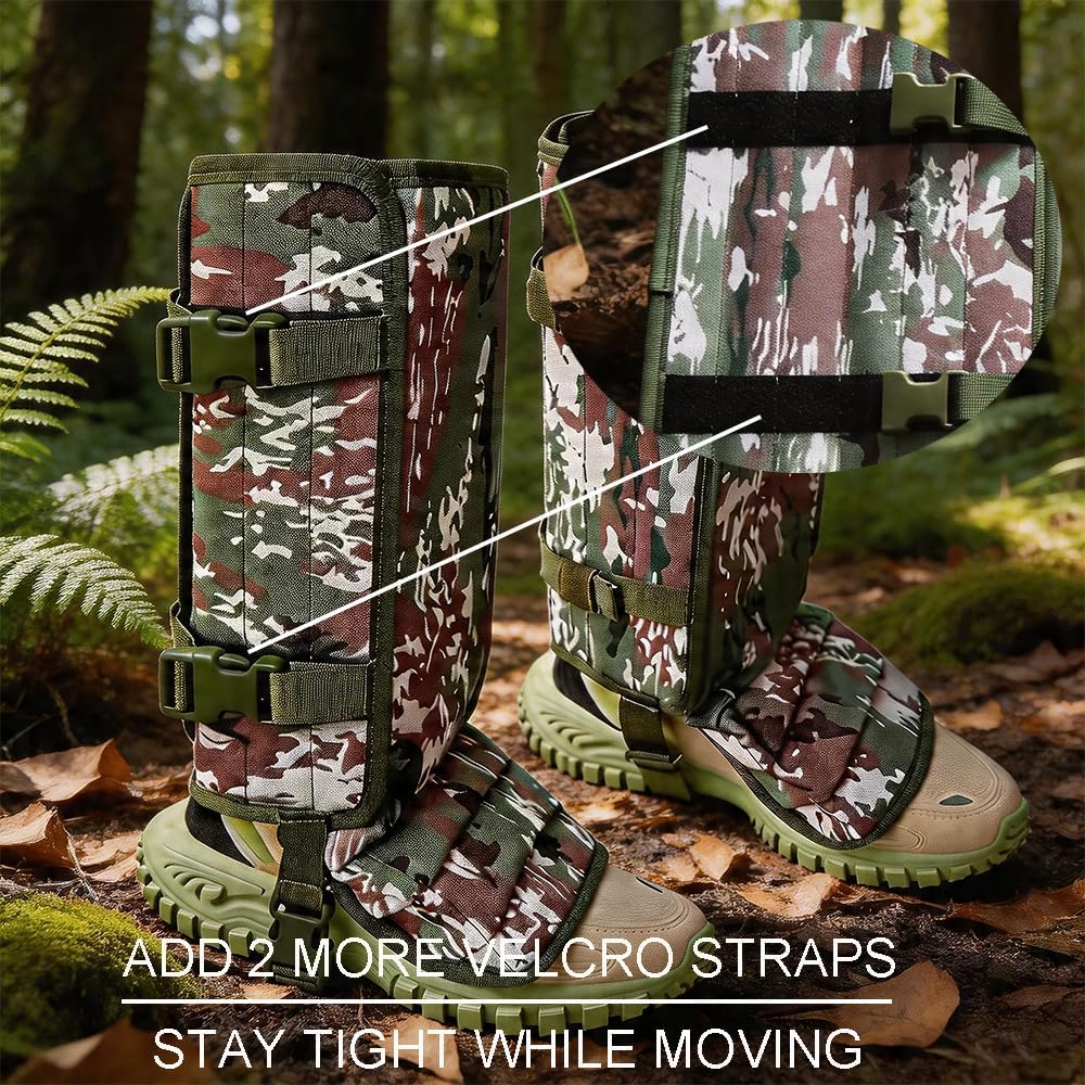 Snake Gaiters for Men Women, Balck Snake Bite Protective Gaiter Chaps Fit for Outdoor Hunting Hiking Farm Working Lawncare