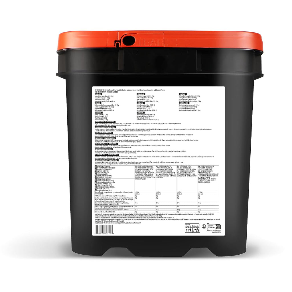 READYWISE Emergency Food Survival Supply Vegetables Bucket, 120 Servings