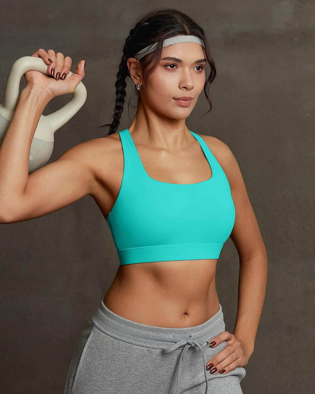 RUNNING GIRL Sports Bras for Women,Crisscross Back High Impact Sports Bra with Hook Closure Workout Supportive Bra