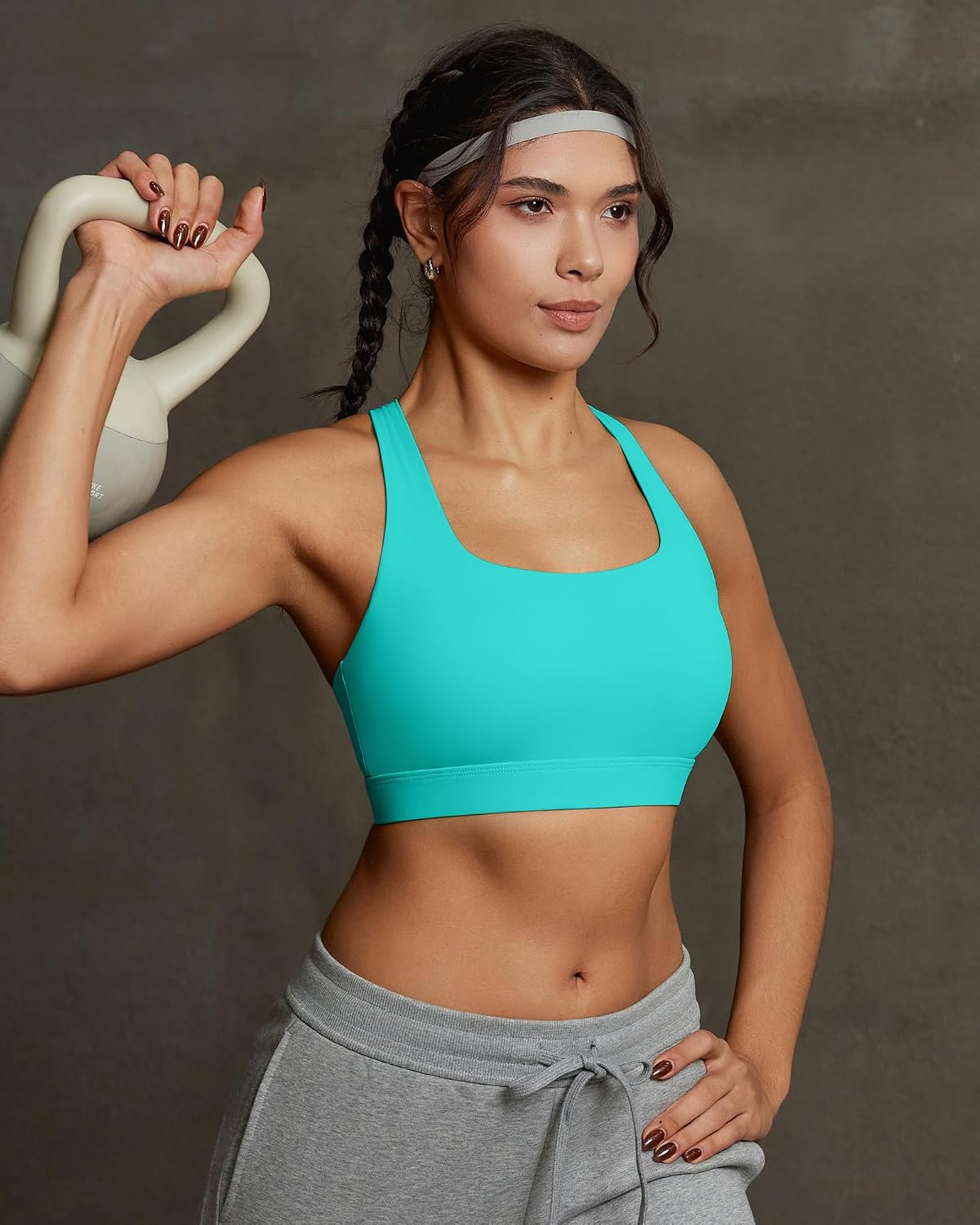 RUNNING GIRL Sports Bras for Women,Crisscross Back High Impact Sports Bra with Hook Closure Workout Supportive Bra