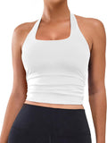 BMJL Womens Halter Top with Built in Bras Buttery Workout Athletic Tank Top