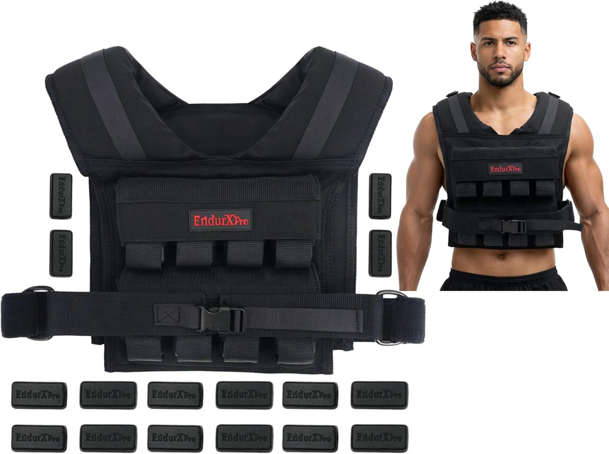 Weighted Vest for Men & Women | Adjustable Weight Vest 25 lbs/35 lbs/45 lbs with Removable Iron Weights, 1000D Cordura Weighted Training Vest for Rucking, Running & Strength Training