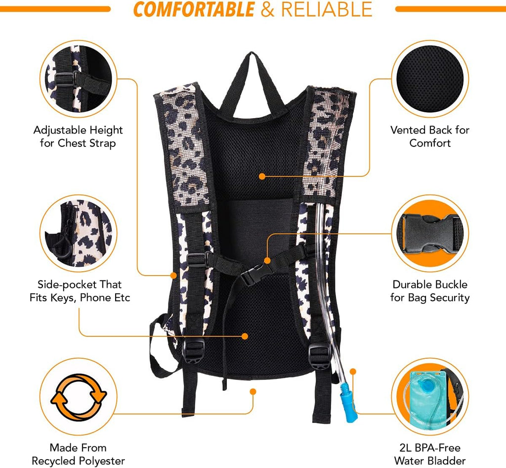 Vibe Festival Gear Rave Hydration Pack Backpack with 2L Water Bladder for Women Men – Festival Hydropack, Hydro Pack, Leak Proof, Lightweight – Teens, Party, Hiking, Running, Outdoor Sports