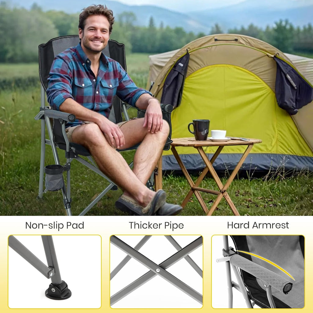 XGEAR Portable Camping Chair for Adutls Outdoor Camp Chairs,Blue