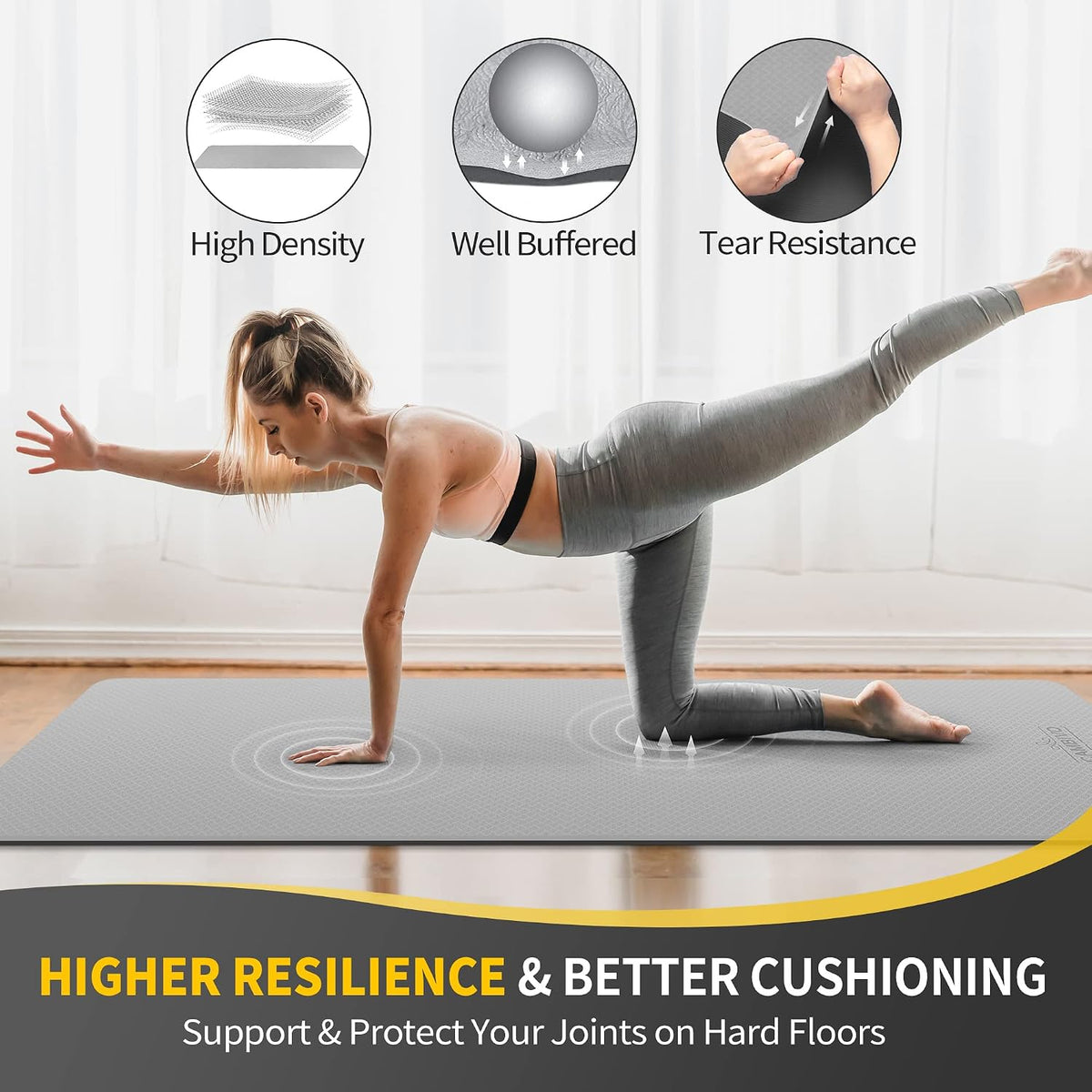 CAMBIVO Extra Wide Yoga Mat for Women and Men (72"/84"x 32"x 1/4") TPE Workout Mat, Non-slip Large Exercise Fitness Mat for Yoga, Pilates, Workout