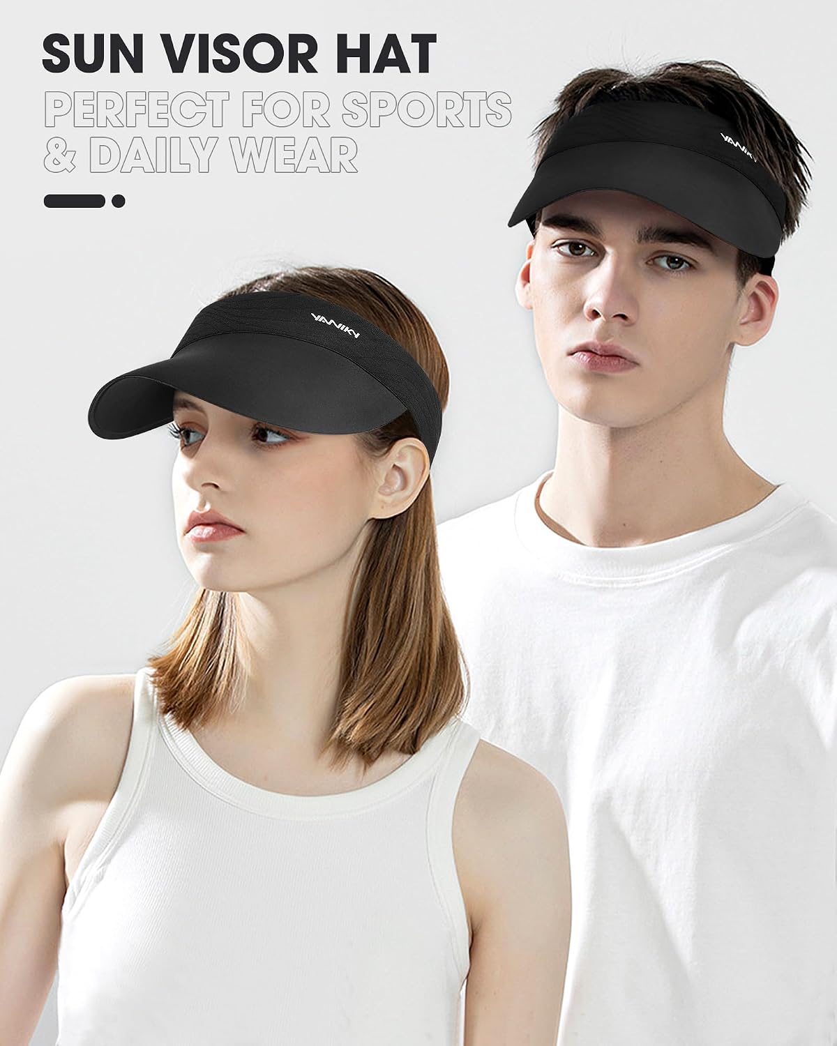 YANIKY Sun Visor Hat for Women,UPF50+ Seamless Sun Hats Men Women Lightweight Sports Cap Stretchy Ponytail Hat for Outdoor