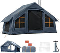 Inflatable Tents for Camping with Skylight and Stove Jack,4-6 Person Inflatable Camping Hot Tent with Pump,Easy Setup Family Camping Tent 4 Season Waterproof Outdoor Tents