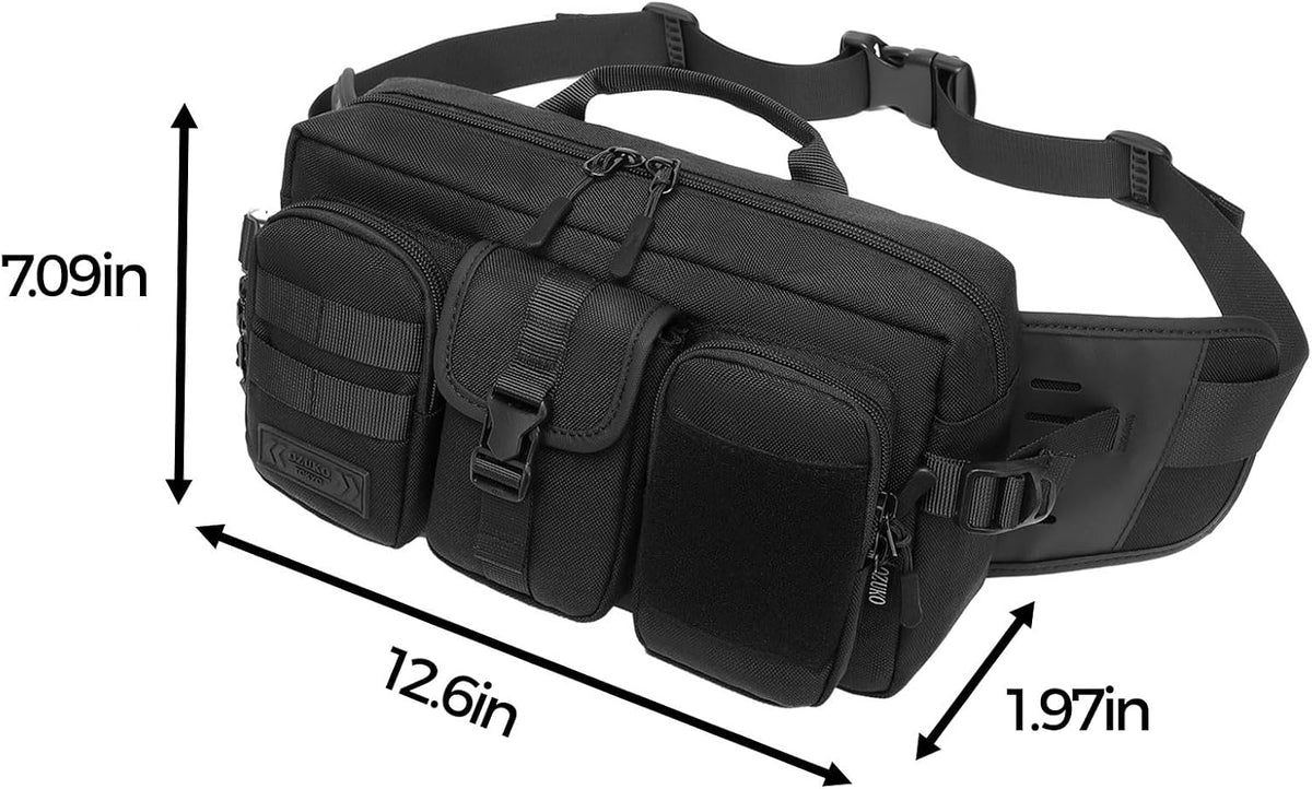 OZUKO Large Capacity Tactical Waist Bag Fanny Pack