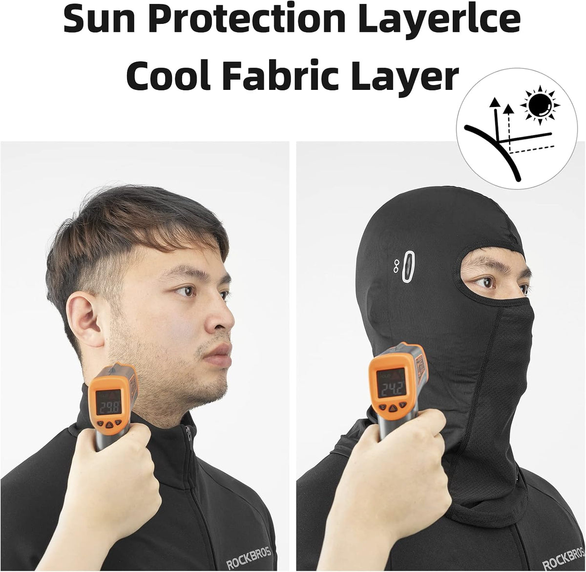 ROCKBROS Summer Balaclava Face Mask Cooling Neck Gaiter Breathable Face