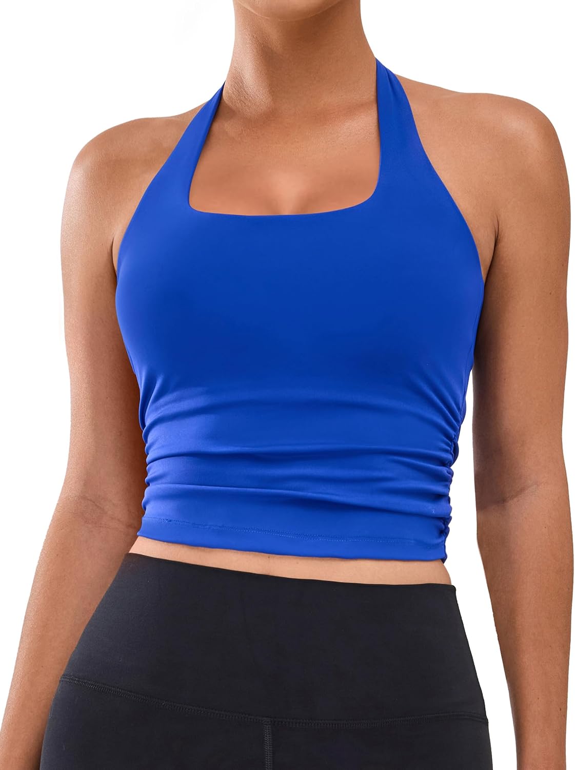 BMJL Womens Halter Top with Built in Bras Buttery Workout Athletic Tank Top