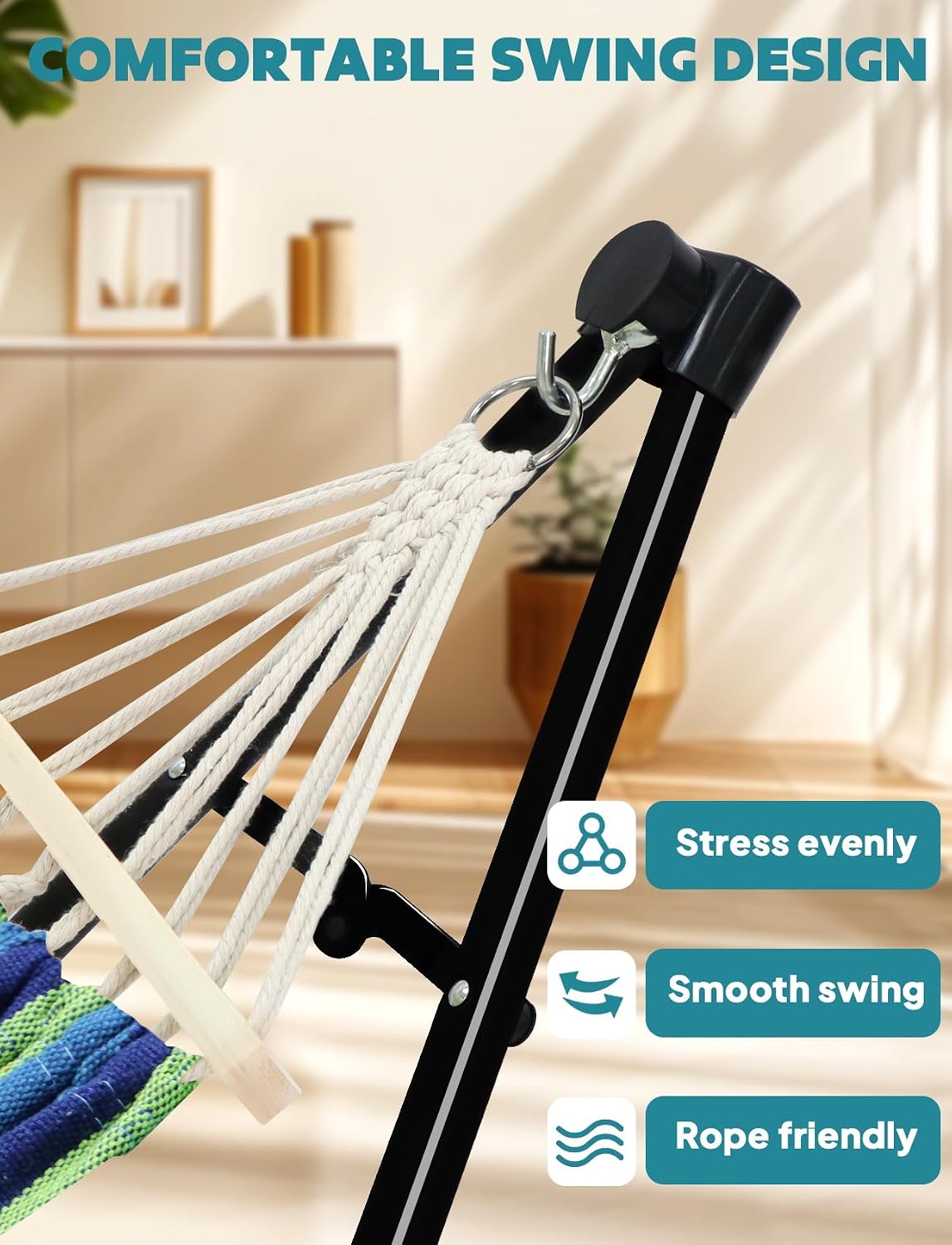 ANYOO 2-in-1 Hammock & Chair Stand with Collapsible Steel Frame & Carry Bag